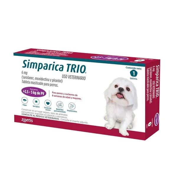 Desparasitante Externo Para Perros Simparica Trio 1 Tableta - Image 3