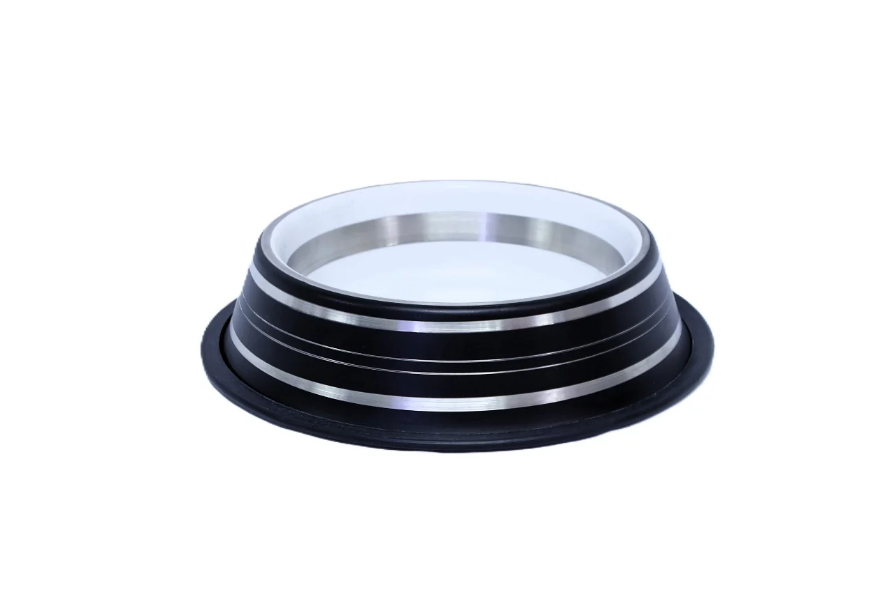 Plato para Mascota Negro con Plateado